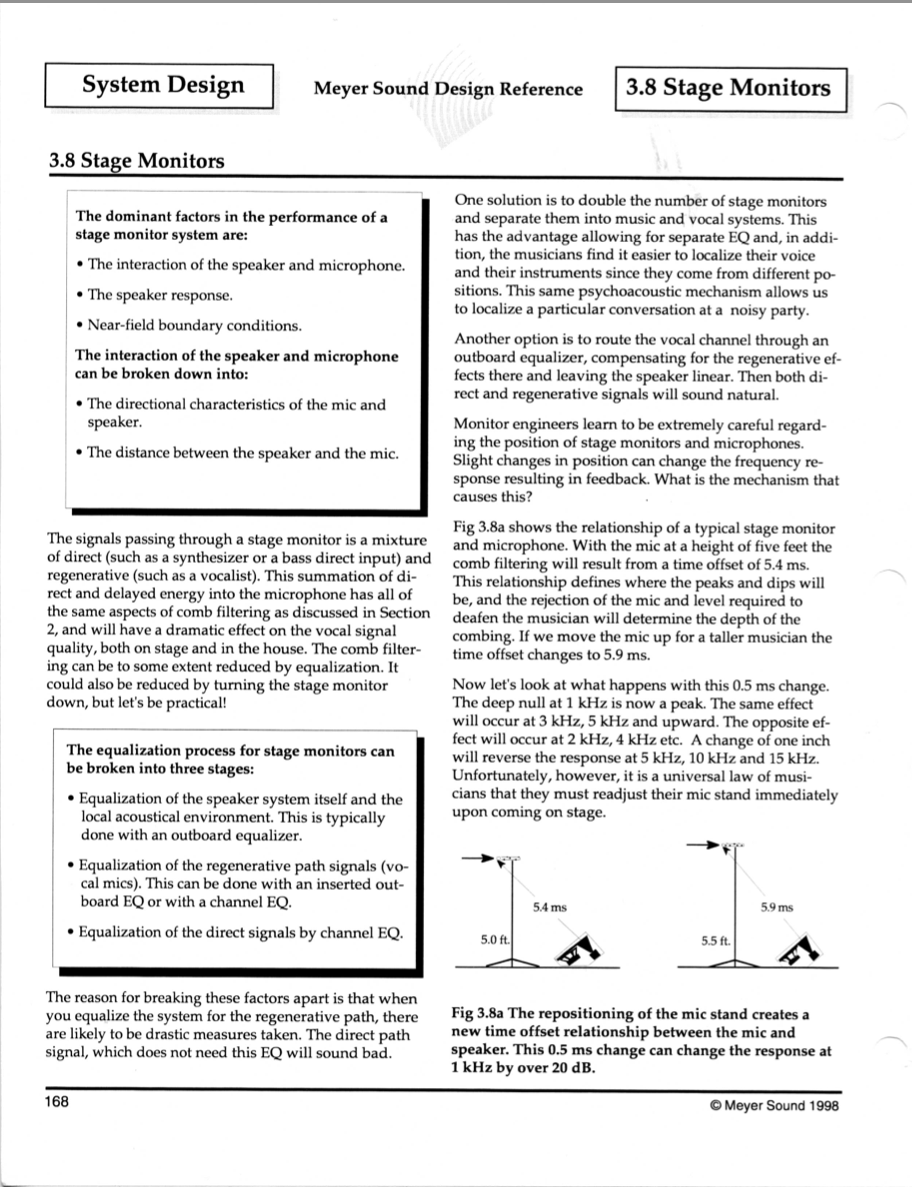 Meyer Sound Design Reference page 168 - State Monitors